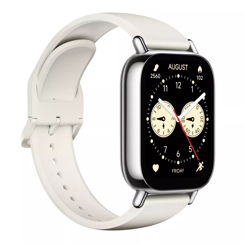 Viedpulkstenis Xiaomi Redmi Watch 5 Lite — 1.96 inch AMOLED, GPS, 470mAh, Zelta korpuss, Balta TPU siksniņa