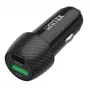 Auto lādētājs Unitek P1400A ar USB-C un USB-A, 38W, Quick Charge 3.0, ieeja 12–24V, melns