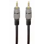 Audio kabelis Gembird 3.5 mm vīriešu–vīriešu, 1.5 m, apzeltīti kontakti, melns