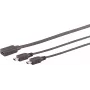 USB kabelis S/CONN 13-20022 USB 2.0 0,3 m USB C uz 2x Mini-USB B Melns