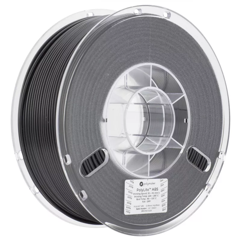ABS 3D drukas materiāls Polymaker PE01033 Melns 3 kg 1.75 mm