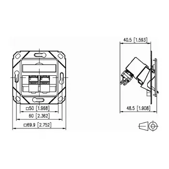 METZ CONNECT 130B12D21102-E – RJ-45 kezete, 6.a kategorija, balta, ABS/cinka korpuss