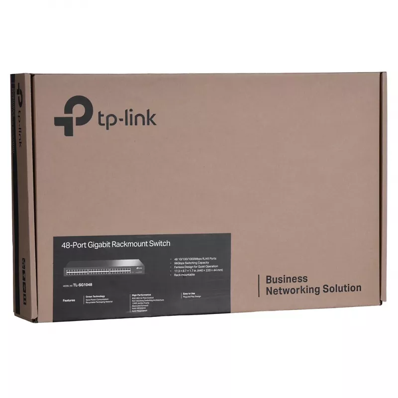 TP-Link TL-SG1048 Nenodrošināts Gigabitu Ethernet (10/100/1000) 1U Melns