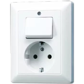 Jung AS 5576 U WW Iekšējā kontaktligzda CEE 7/3, balta, duroplast, 250 V, 80.5×105 mm