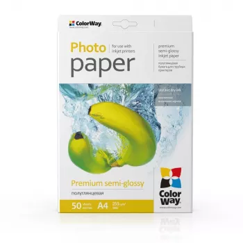 ColorWay Fotopapīrs, 50 loksnes | 255 g/m² | A4 | Premium Pusspīdīgs