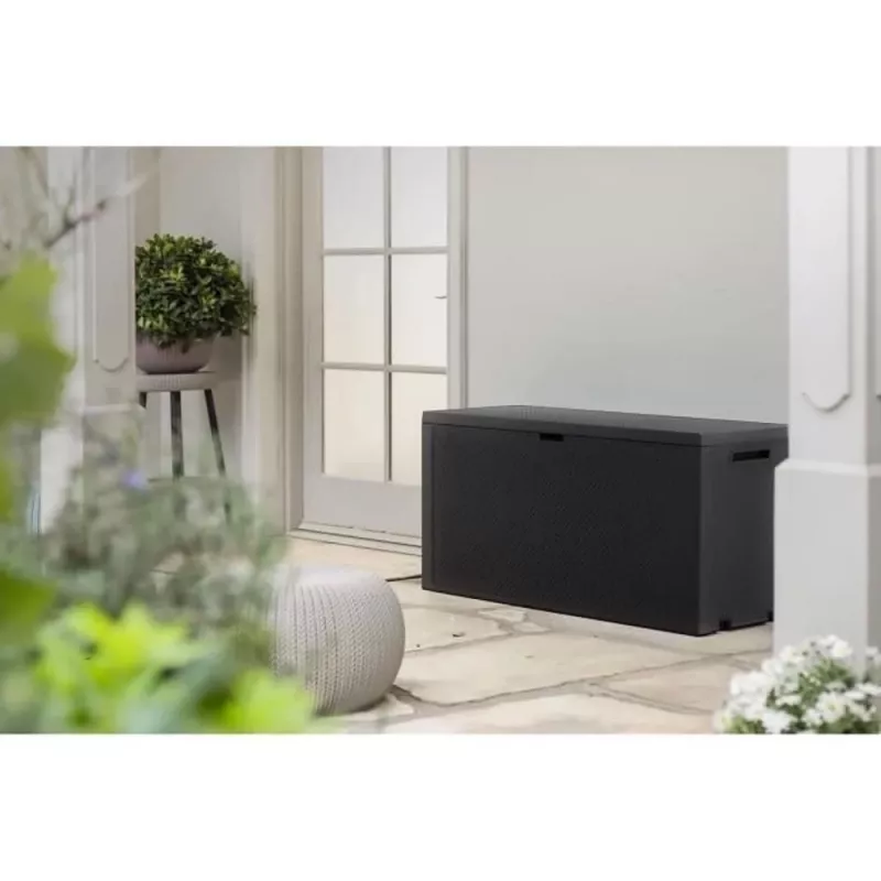 Āra glabāšanas kaste Keter 249722 270 L, laikapstākļiem izturīga, grafīta krāsa, taisnstūra 1180×440×580 mm