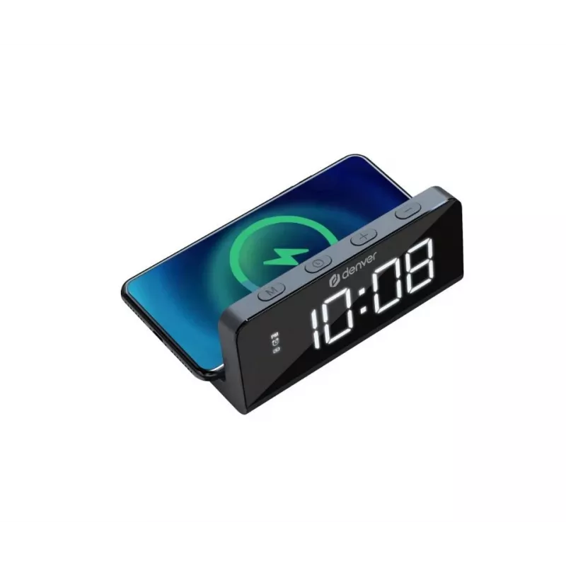 Denver ECQ-103 radio modinātājpulkstenis ar bezvadu uzlādi