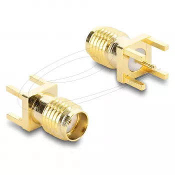 SMA SMA adapteris DELOCK 67411, zeltīts, 50 Ω, DC – 6 GHz