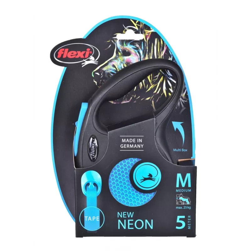 FLEXI New Neon M - izvelkamā pavada - 5 m