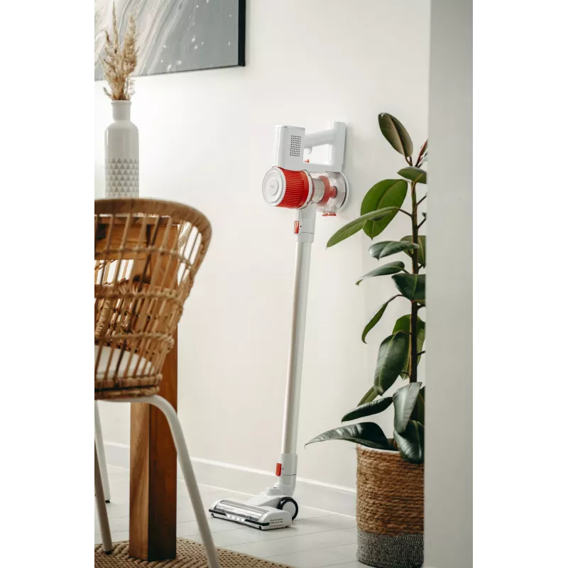 Bezvadu putekļsūcējs Adler AD 7051 — 300 W, 22,2 V, 0,6 L, EPA F8, LED gaisma, balts/sarkans