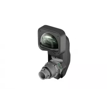 Projekcijas objektīvs Epson ELPLX01S — fiksēts fokusa attālums 5.8 mm, fiksēta apertūra f/1.9, saderīgs ar atlasītiem Epson projektoriem