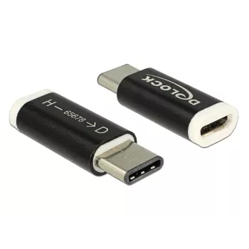 Delock USB-C (vīriešu) uz Micro-USB B (sieviešu) adapteris - USB 3.1 - Melns (65678)