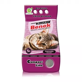 Kaķu smiltis Super Benek Certech Compact Lavender 5 L — bentonīts, ātri uzsūcošs, neizkaisot