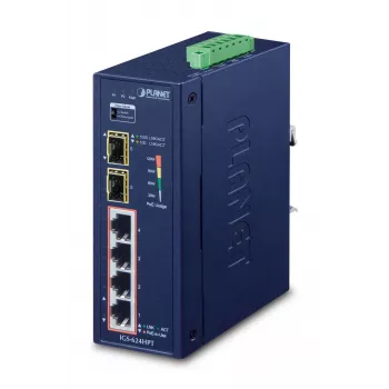PLANET IGS-624HPT tīkla slēdzis Nepārvaldāms Gigabit Ethernet (10/100/1000) Power over Ethernet (PoE) Zils
