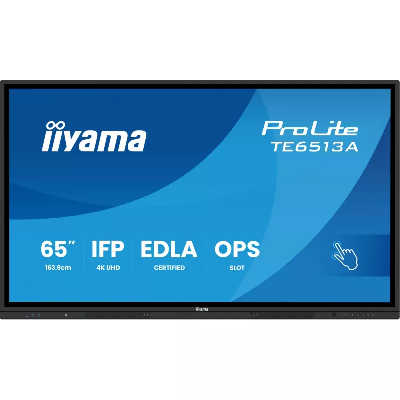 iiyama TE6513A-B1AG interaktīvais displejs 163,8 cm (64,5 inch) 4K Ultra HD skārienekrāns Android 14 EDLA
