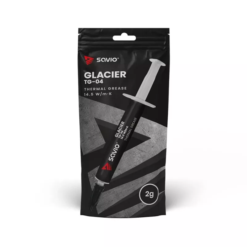 Savio Glacier TG-04 termopasta, 2 g, 14,5 W/mK, pelēkā krāsā