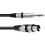 Adaptera kabelis XLR uz 6,3 mm Omnitronic 30225180 — 1x XLR ligzda uz 1x 6,3 mm ligzdu, 0,9 m