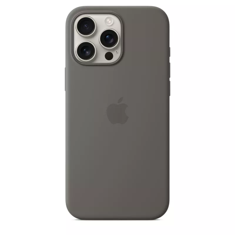 Silikona futrālis ar MagSafe iPhone 16 Pro Max – Akmens Pelēks