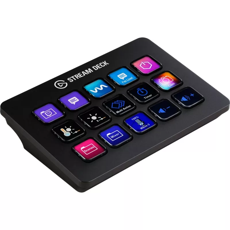 Elgato Stream Deck MK.2 15 taustiņu USB vadības panelis ar klasiskajiem taustiņiem, melns