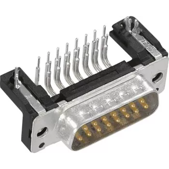 Harting D-SUB korpuss, 15 kontakti, plastmasa, 45°, pelēks, 09 67 015 0573