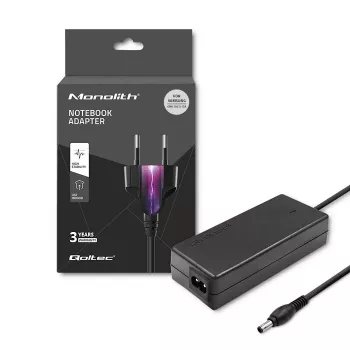 Qoltec 50015.60W Barošanas adapteris Samsung | 60W | 19V | 3.15A | 5.5*3.5+pin | +strāvas kabelis
