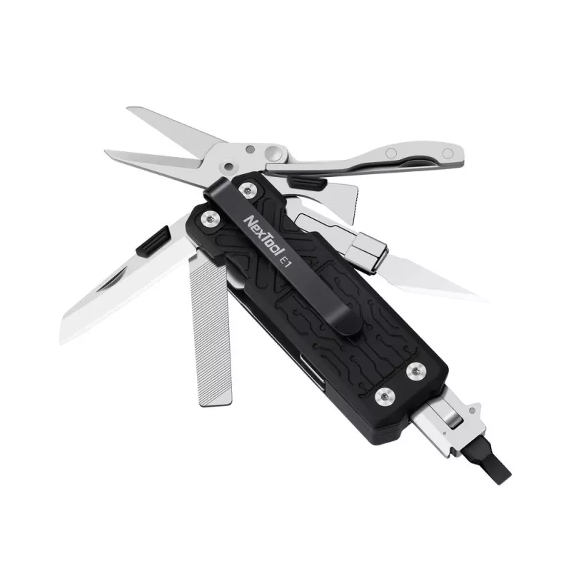 Multirīks Nextool E1 10-in-1 kabatas multirīks, melna, salokāms nazis, 94 g, salocīta 7,9 cm