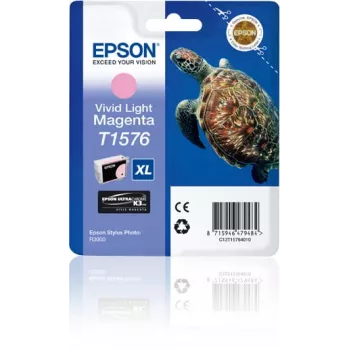 Epson Turtle T1576 Vivid Light Magenta, Augstas ražības, Pigmenta tinte, 25.9 ml, 1 gab., 2300 lpp.