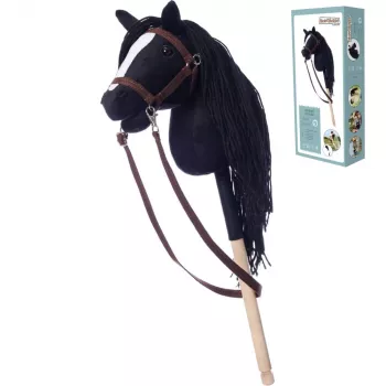 Zirgs uz kociņa HOPPIHORSE Hobby Horse A4 melns
