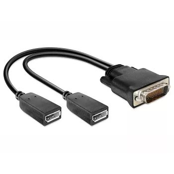 Video kabeļa adapteris DeLOCK 65354 DMS-59 uz 2x DisplayPort Melns