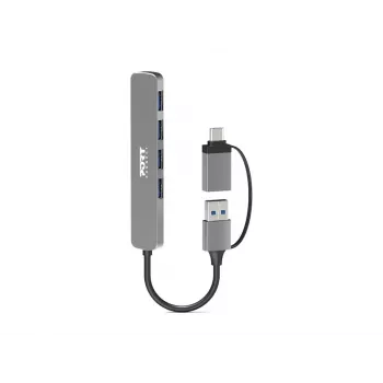 PORT CONNECT | USB-C/USB-A centrmezgls 4 porti USB-A 3.0 5Gbps