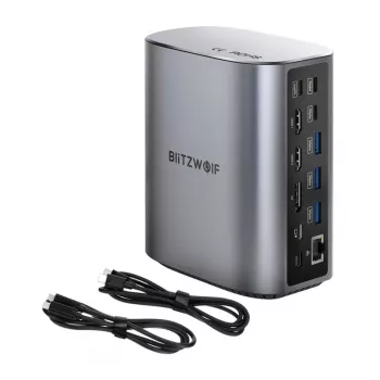 Dockingstacija BlitzWolf BW-TH15 17in1 — 2x HDMI, DisplayPort, 4x USB-C