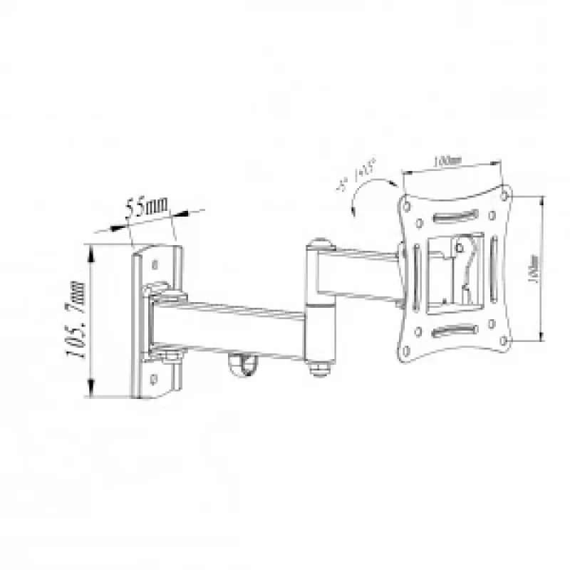 TV/LCD/LED stiprinājums 10-27 inch 15kg AR-82 regulējams vertikāli/horizontāli 28cm