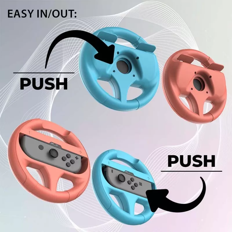 Subsonic stūres modifikācijas komplekts 2 gab. Nintendo Switch & Switch 2 sarkanā/tirkīza krāsā