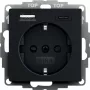 Gira kontaktligzda ar USB ligzdu, modelis 2459005, melna