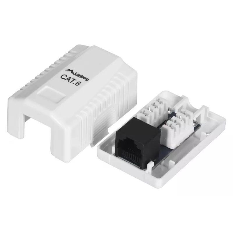 LANBERG OU6-0001-W pieslēguma kārba RJ-45, Cat6, balta