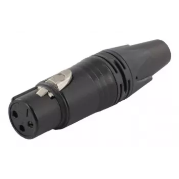 Sieviešu 3-polu XLR savienotājs EQUIP, melns, 30.5 g, 19.2×19.2 mm