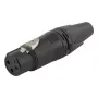 Sieviešu 3-polu XLR savienotājs EQUIP, melns, 30.5 g, 19.2×19.2 mm