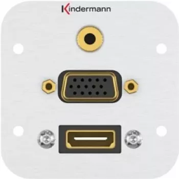 Sienas kontaktligzda HDMI VGA 3,5 mm Kindermann 7441000586