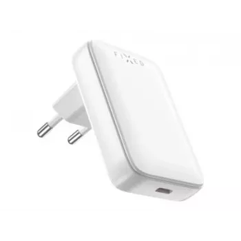 FIXED Slim USB-C Ceļojumu Lādētājs, GaN, PD atbalsts, 30W, Balts