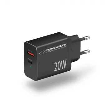 Esperanza EZC105K tīkla lādētājs 20W Melns