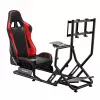 Sacīkšu kokpits huzaro Speed 6.0 ar regulējamu sēdekli, tērauda rāmis, 30°–90° leņķis, atbalsta līdz 120 kg, sarkans, 1080×1360×560 mm