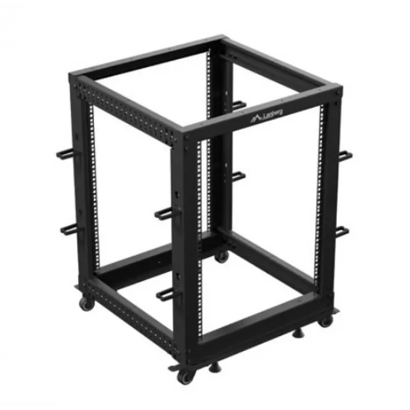 Brīvi stāvošs atvērtais statīvs Lanberg OR01-6115-B 15U Melns 600 kg slodze