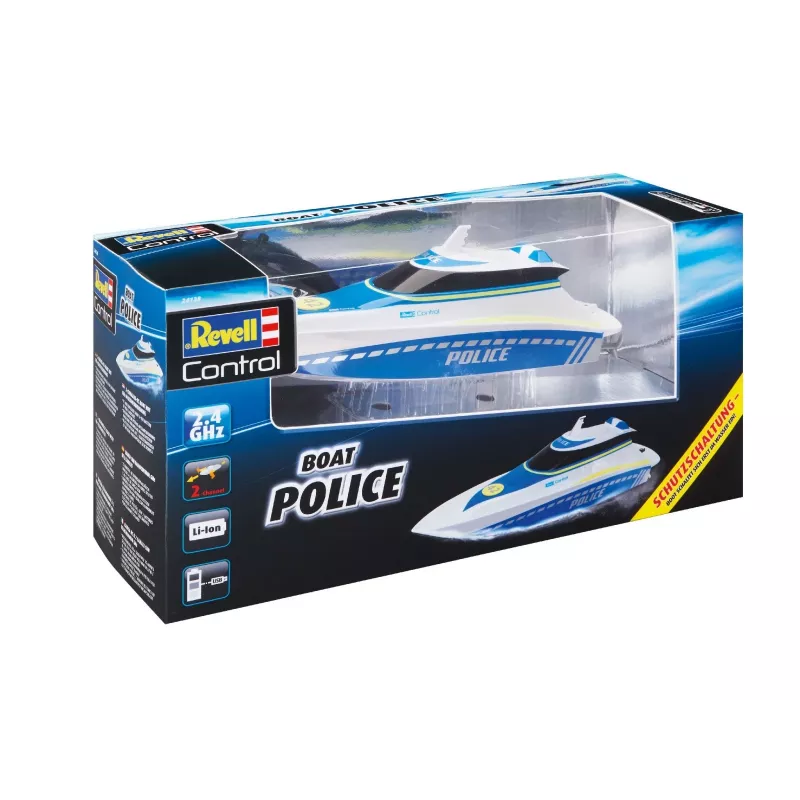 Revell Control Waterpolice RC Iesācēju Motorbots 100% Gatavs Braukšanai 350 mm (24138)