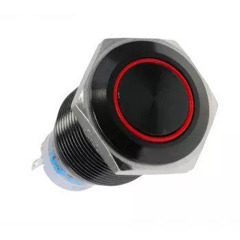 Lamptron LAMP-SW1912L-H pretvandālisma poga 19 mm, Blackline, sarkana