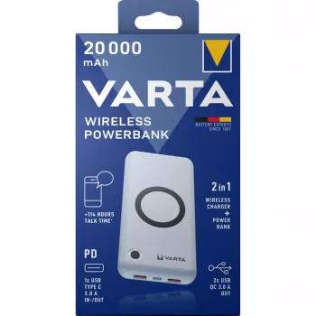 Power Bank Varta 57909 20000 mAh Litija Polimērs Bezvadu Lādēšana