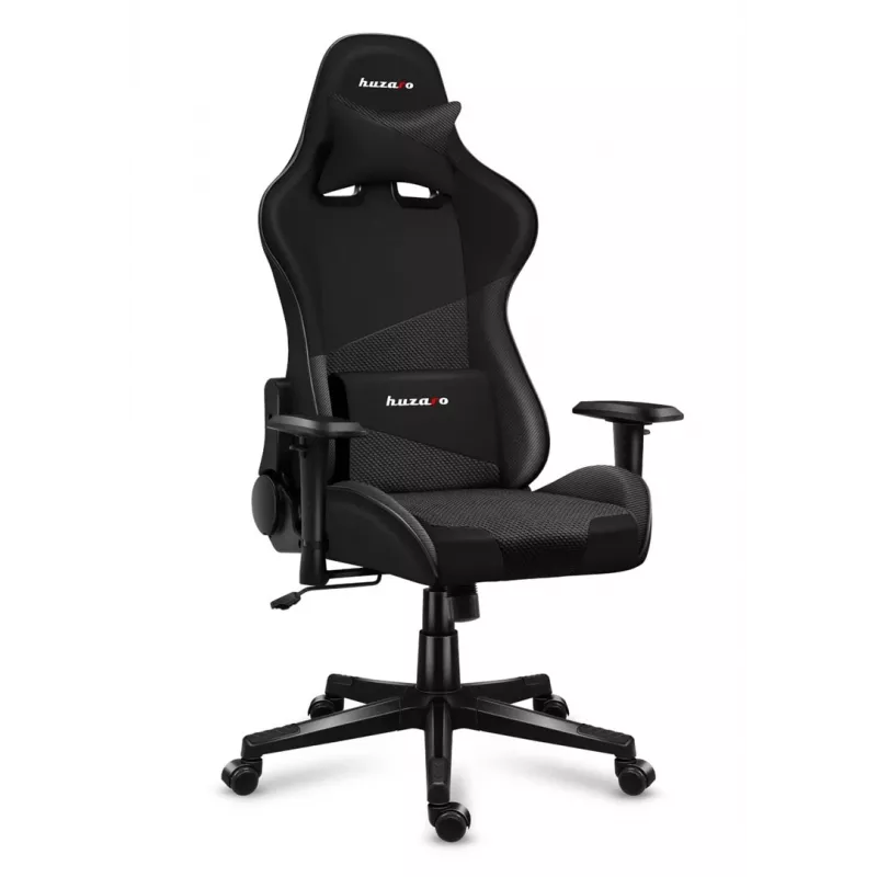 Gaming krēsls huzaro Force 6.2 Carbon — ergonomisks tīkla sēdeklis, regulējams augstums 44–53,5 cm, maksimālā slodze 130 kg