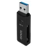 Karšu lasītājs SAVIO AK-64 USB 3.2 Gen 1 Type-A izeja, MicroSD slots, 5000 Mbit/s, melns