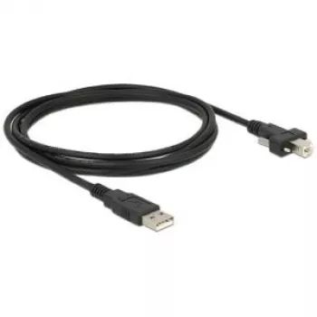 USB kabelis DeLOCK 2m USB 2.0 USB A USB B Melns