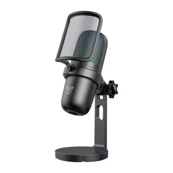 Mikrofons Onikuma M-730 RGB (melns) — USB galda mikrofons spēlēm un straumēšanai