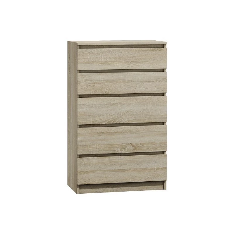 Kumode Top e shop M5 SONOMA — 5 atvilktnes, ozola krāsa, 700×400×1120 mm, skaidu plātne